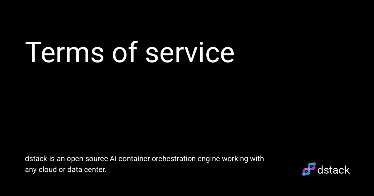 Terms of service - dstack